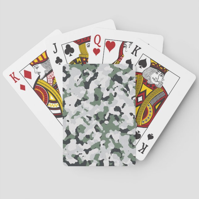 Gröntens kamouflage mönster spel kort (Baksidan)