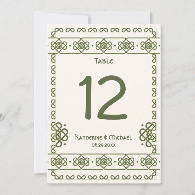 Gröntens keltiska knop stora Bordsnummer (Framsida)