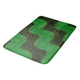 Gröntens kurva och genomskinliga punkter på mörken badrumsmatta