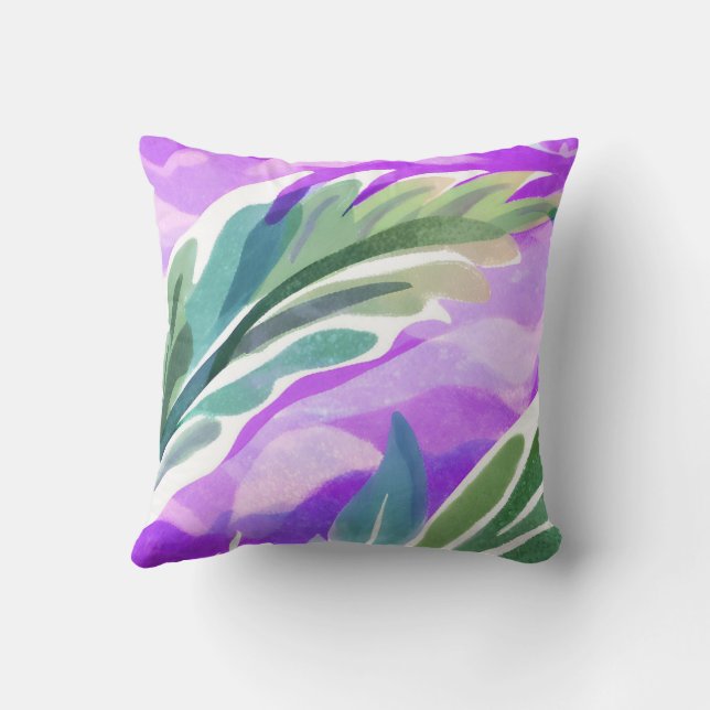 GRÖNTENS LÄMNA MED LILA BAKGRUND KUDDE (Baksida)