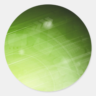 Gröntens lätta design i högteknologiska stil runt klistermärke