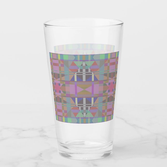 Gröntens Lila Rosa Geometric Glaskopp (Framsida)