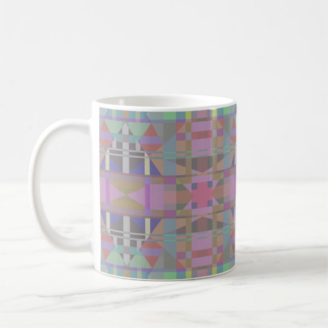 Gröntens Lila Rosa Geometric Kaffemugg (Vänster)