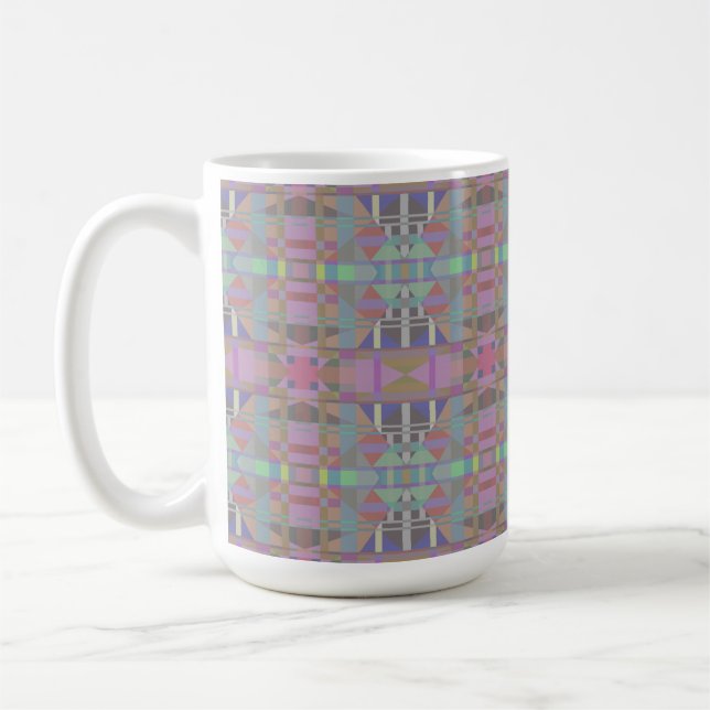 Gröntens Lila Rosa Geometric Kaffemugg (Vänster)