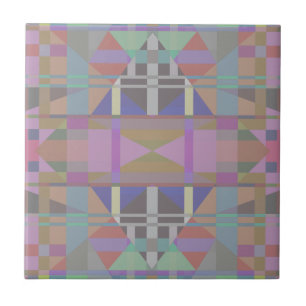Gröntens Lila Rosa Geometric Kakelplatta
