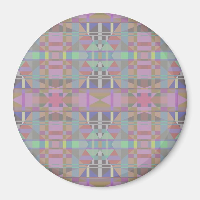 Gröntens Lila Rosa Geometric Magnet (Framsidan)