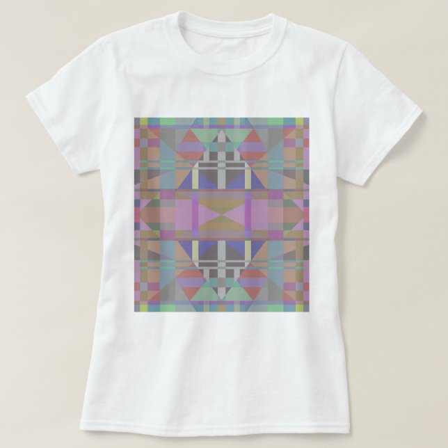 Gröntens Lila Rosa Geometric T Shirt (Design framsida)