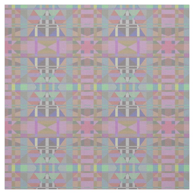 Gröntens Lila Rosa Geometric Tyg (Provkarta)