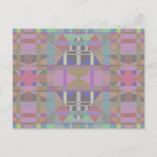 Gröntens Lila Rosa Geometric Vykort