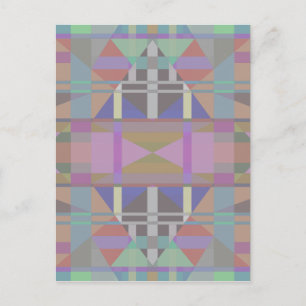 Gröntens Lila Rosa Geometric Vykort
