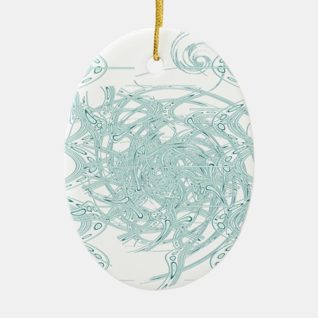 Gröntens ljusdesign på vitt julgransprydnad keramik (Framsidan)