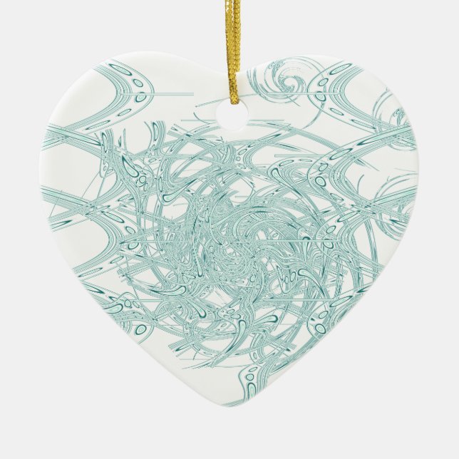 Gröntens ljusdesign på vitt julgransprydnad keramik (Framsidan)