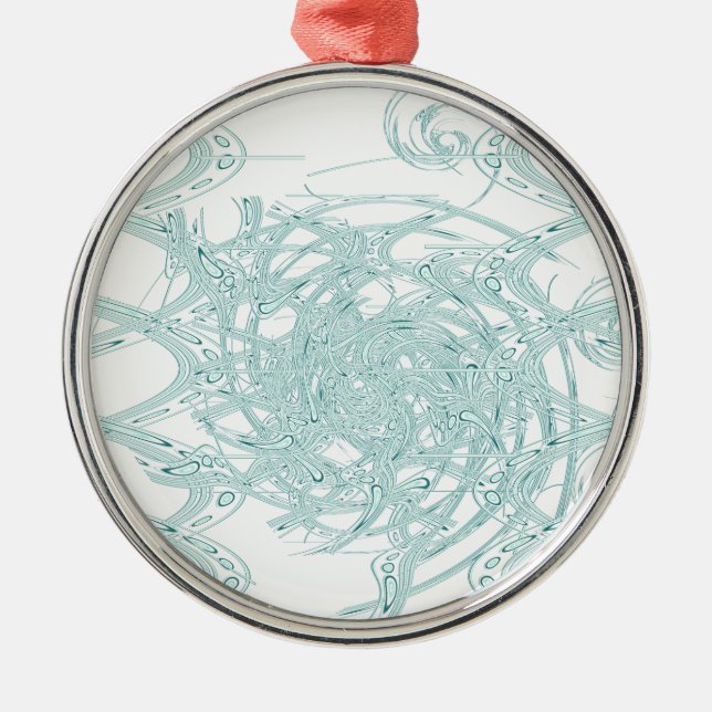 Gröntens ljusdesign på vitt julgransprydnad metall (Framsidan)