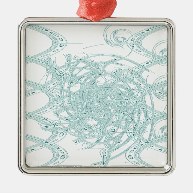 Gröntens ljusdesign på vitt julgransprydnad metall (Framsidan)