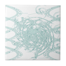 Gröntens ljusdesign på vitt kakelplatta