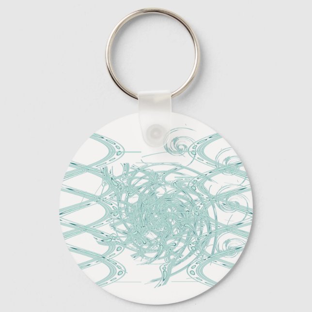 Gröntens ljusdesign på vitt nyckelring (Framsida)