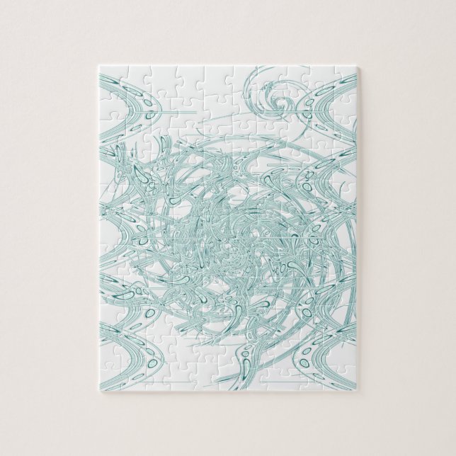 Gröntens ljusdesign på vitt pussel (Vertikal)