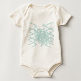 Gröntens ljusdesign på vitt tee shirt