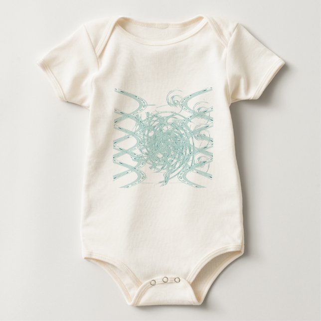 Gröntens ljusdesign på vitt tee shirt (Framsida)