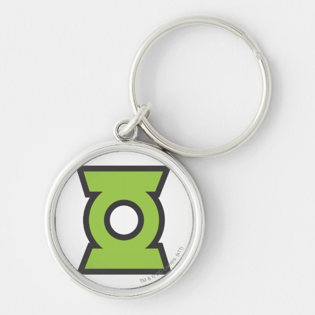 Gröntens Logotyp 11 Rund Silverfärgad Nyckelring (Framsidan)