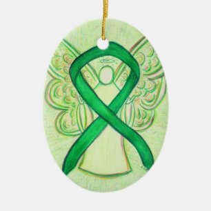 Gröntens medvetenhet Ribbon Angel Pendant Ornament