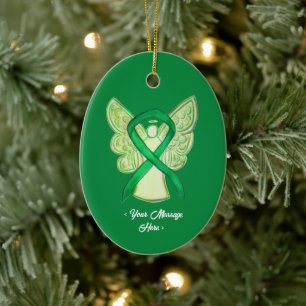 Gröntens medvetenhet Ribbon Angel Pendant Ornament