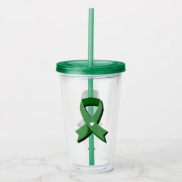 Gröntens medvetenhet Ribbon White Heart Take Away Mugg