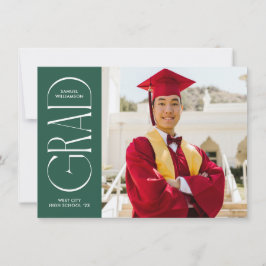 Gröntens moderna minimalistiska Studenten-meddelan Inbjudningar