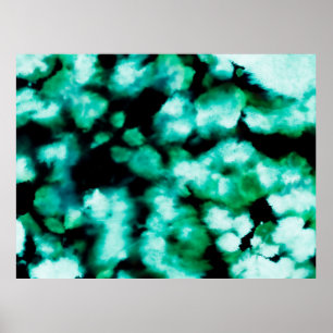 Gröntens Mörk Tie Dye. Vattenamarininspiration Tie Poster