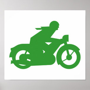 Gröntens motorcykelskylt poster