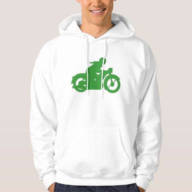Gröntens motorcykelskylt sweatshirt med luva (Framsida)