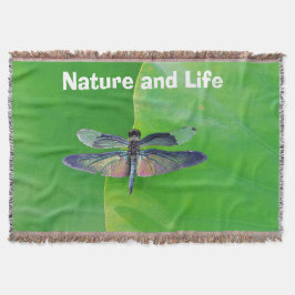 Gröntens natur och livets dragonfly filt