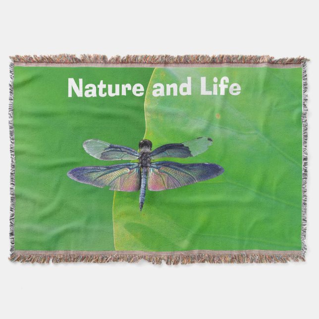Gröntens natur och livets dragonfly filt (Framsidan)