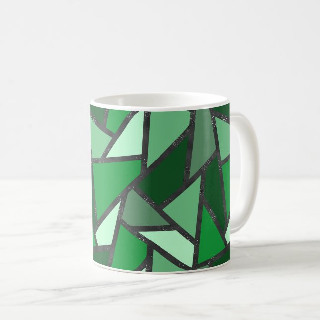 Gröntens nedfläckad mönster kaffemugg (Framsida höger)