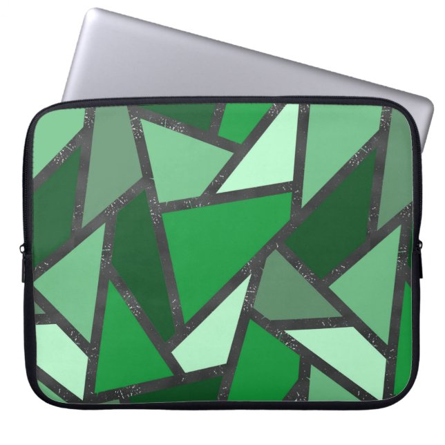 Gröntens nedfläckad mönster laptop fodral (Framsidan)