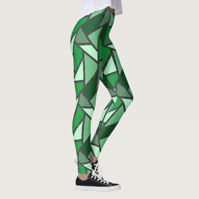 Gröntens nedfläckad mönster leggings (Höger)