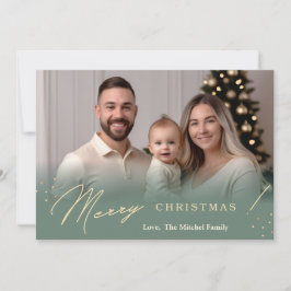 Gröntens övertoningsminimalistiska julkort för Hel