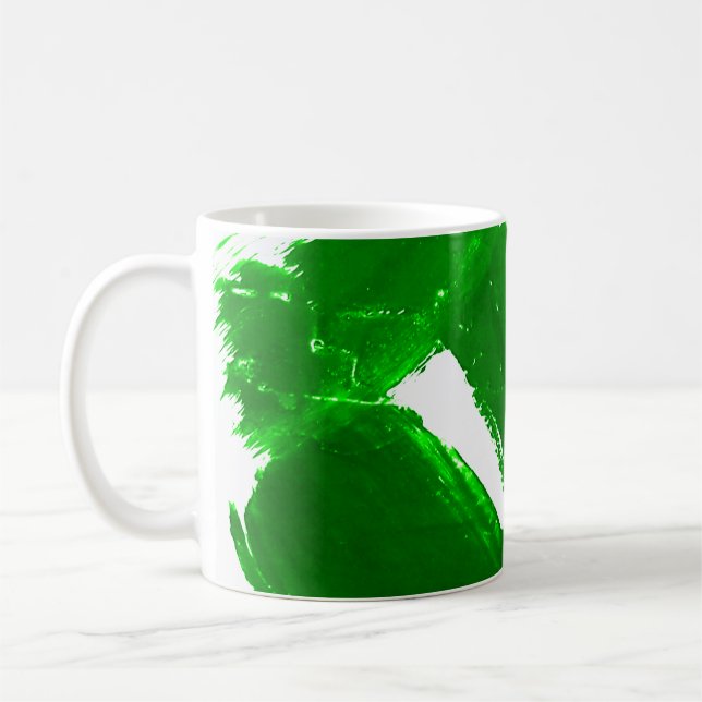 Gröntens penseldrag kaffemugg (Vänster)