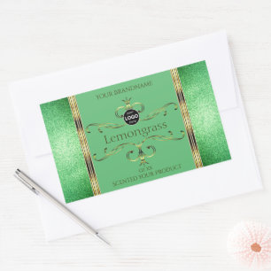 Gröntens produktetiketter Ornate Faux Guld Decor L Rektangulärt Klistermärke