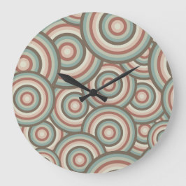 Gröntens retro Circle Swirl-klocka Stor Klocka