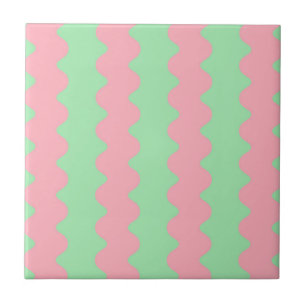 Gröntens Rosa Vågigt Rand-minimalistisk modern dek Kakelplatta