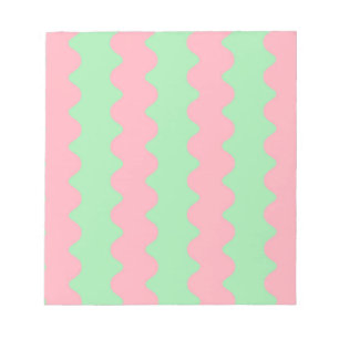 Gröntens Rosa Vågigt Rand minimalistiska moderna k Anteckningsblock