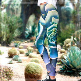 Gröntens skarpaste cacti-fotoenkel modern snyggt leggings
