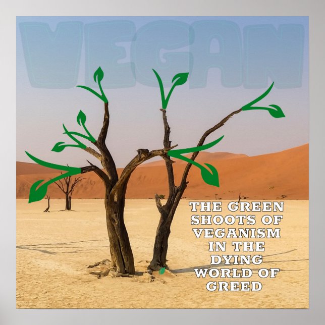 Gröntens skott av veganismur konst poster (Framsidan)