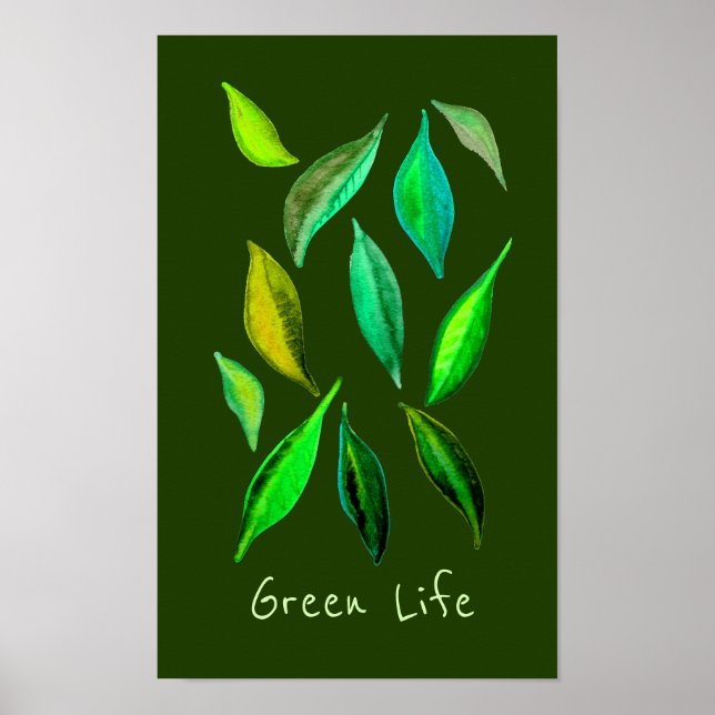Gröntens slogan eco lövs illustration poster (Framsidan)