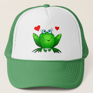 Gröntens Tecknad Frog Cute Smile Hearts Truckerkep Keps