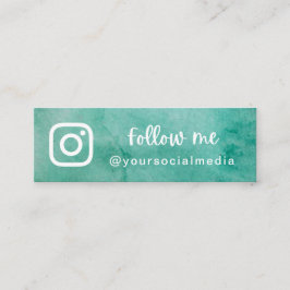 Gröntens vattenfärg Följ Social Media QR-kod i fet Mini Visitkort