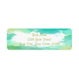 Gröntens vattenfärgsetikett returadress etikett