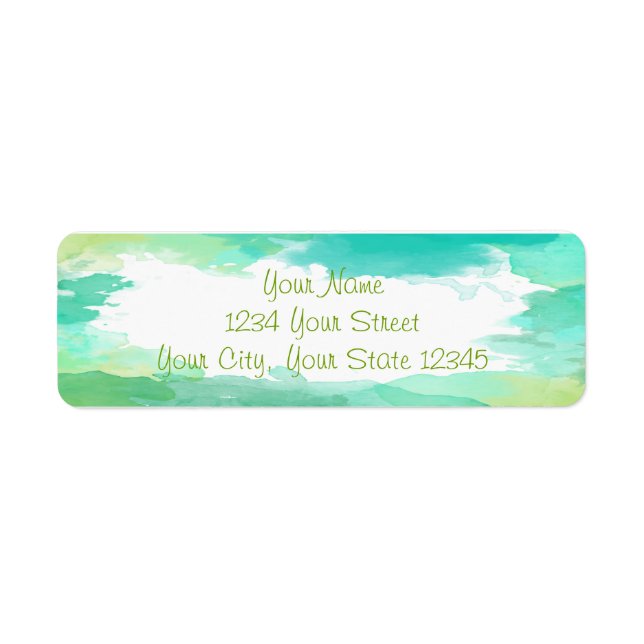 Gröntens vattenfärgsetikett returadress etikett (Framsidan)