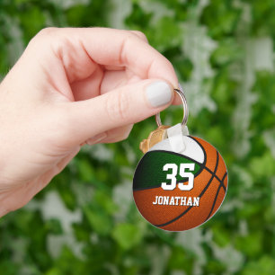 gröntens vita team färg realistiska basketboll nyckelring